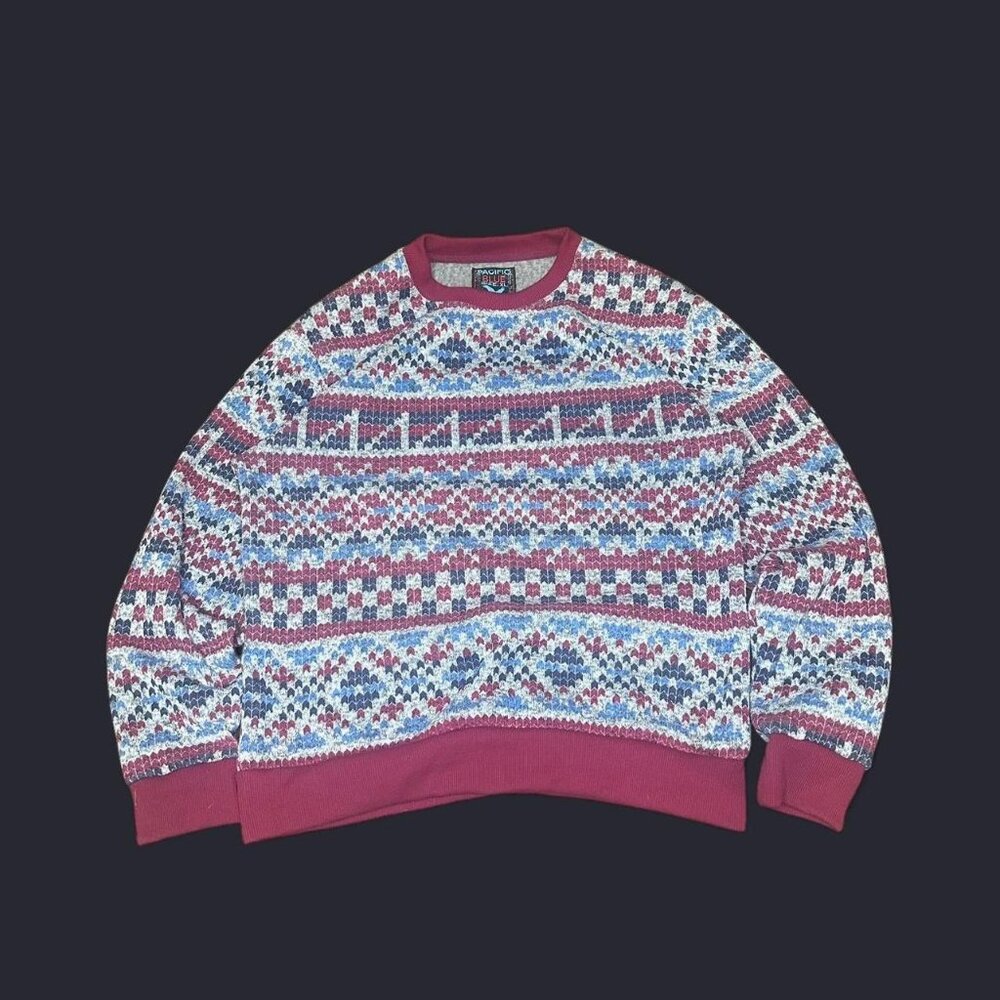 blue and red vintage 90s sweater